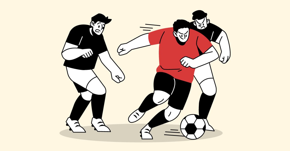 Teams playing soccer