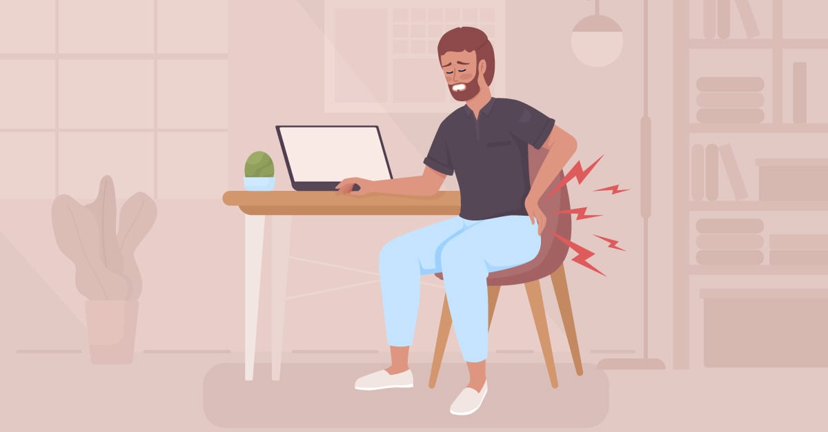 A person trying to function with low back pain