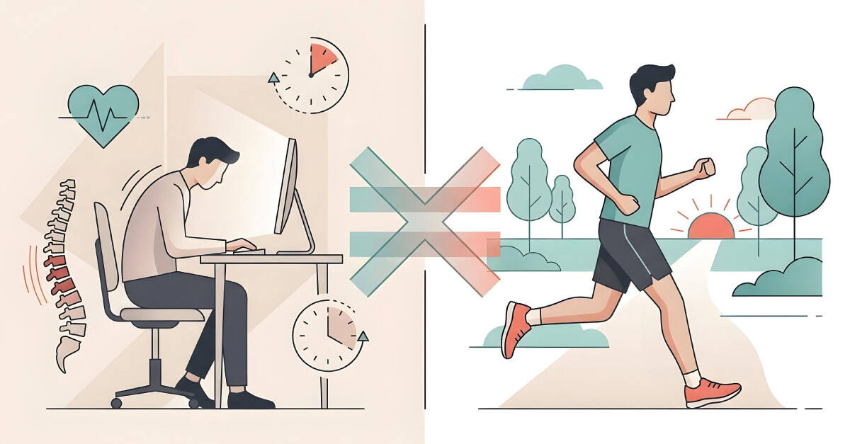 Person sitting in office and working out